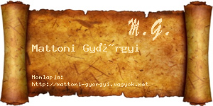 Mattoni Györgyi névjegykártya